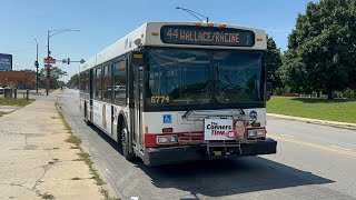 CTA Bus 44 Wallace/Racine From 76th Street To Halsted Orange Line CTA New Flyer D40LF 2006 #1100