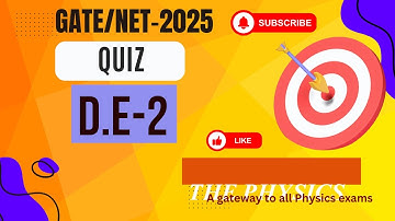Quiz Differential Equations -2. Physics GATE/NET/SET/JAM/JEST