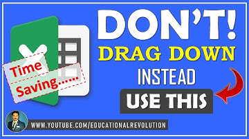 Do not Drag Down for List in Excel - Time Saving tip