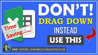 do not drag down for list in excel - time saving tip