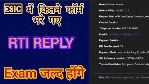 ESIC me kitne form bhare gye / steno/ udc/ mts/ RTI reply #esic #esic2022