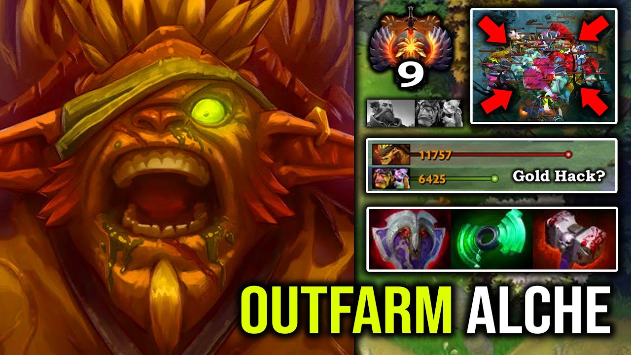 IMBA 9K GOD Carry Bristleback Outfarm Alchemist with Amazing Jungle Stack & 20Min GG DotA 2