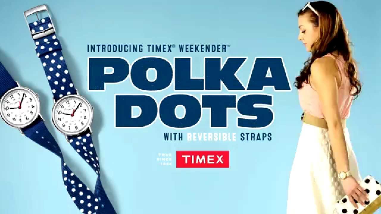 Timex Weekender Polka Dots with Reversible Straps
