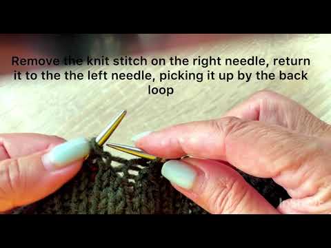 Knitting. How to decrease stitches in rib knitting (2). SSK.