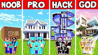 MILLIONAIRE HOUSE BUILD CHALLENGE - NOOB vs PRO vs HACKER vs GOD in Minecraft