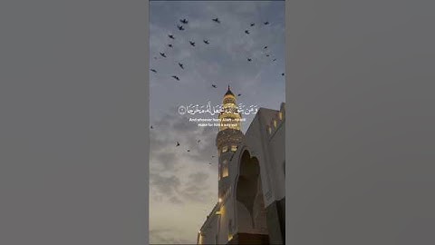 وَمَن يَتَّقِ اللَّهَ يَجْعَل لَّهُ مَخْرَجًا وَيَرْزُقُهُ مِنْ حَيْثُ لَا يَحْتَسِبُ ـ سورة الطلاق
