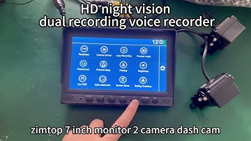 Zimtop 7inch 2CH + Waterproof AHD 1080P Reversing Backup Camera For Bus Truck Kit