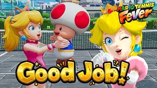 Mario Tennis Fever Peach &amp; Toad vs Bowser &amp; Goomba (CPU Ace / Academy Court Brick)