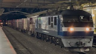 【好積載】JR貨物EF210形100番台173号機(旧塗装)+コキ17両+赤コキ200形3両が府中本町駅を通過するシーン(1095レ・新A102・コンテナ輸送) 2025.7.11