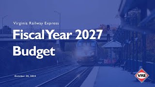 Fiscal Year 2027 Budget Presentation