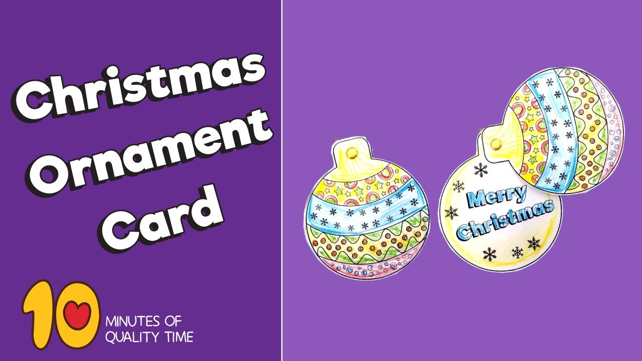 Printable Christmas Ornament Card - YouTube