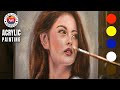 BEGINNERS ACRYLIC PORTRAIT PAINTING TUTORIAL ON PAPER | Flesh Tone in Acrylic by DEBOJYOTI BORUAH