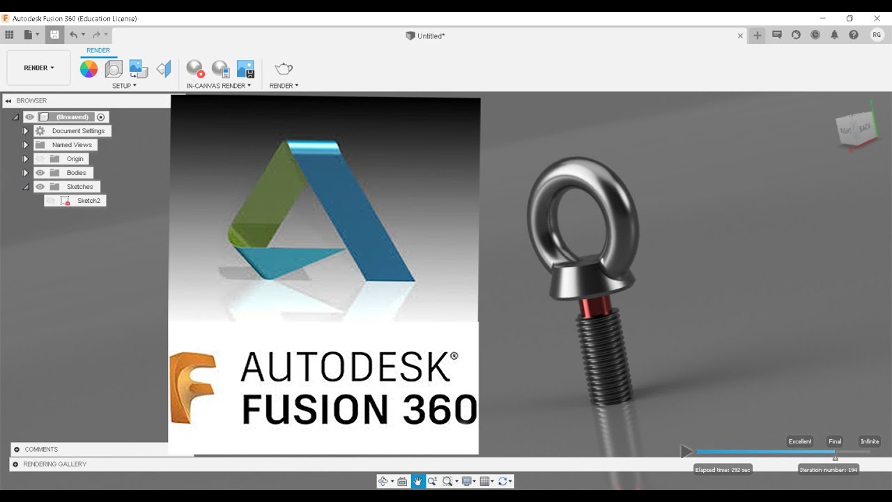Fusion 360 training : 3D design (Eye Bolt)