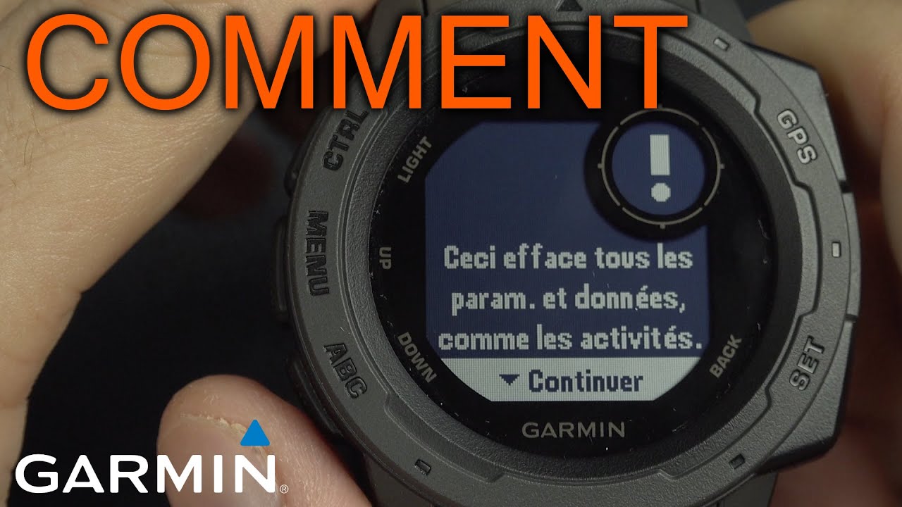 Comment Réinitialiser la Montre Garmin Instinct YouTube