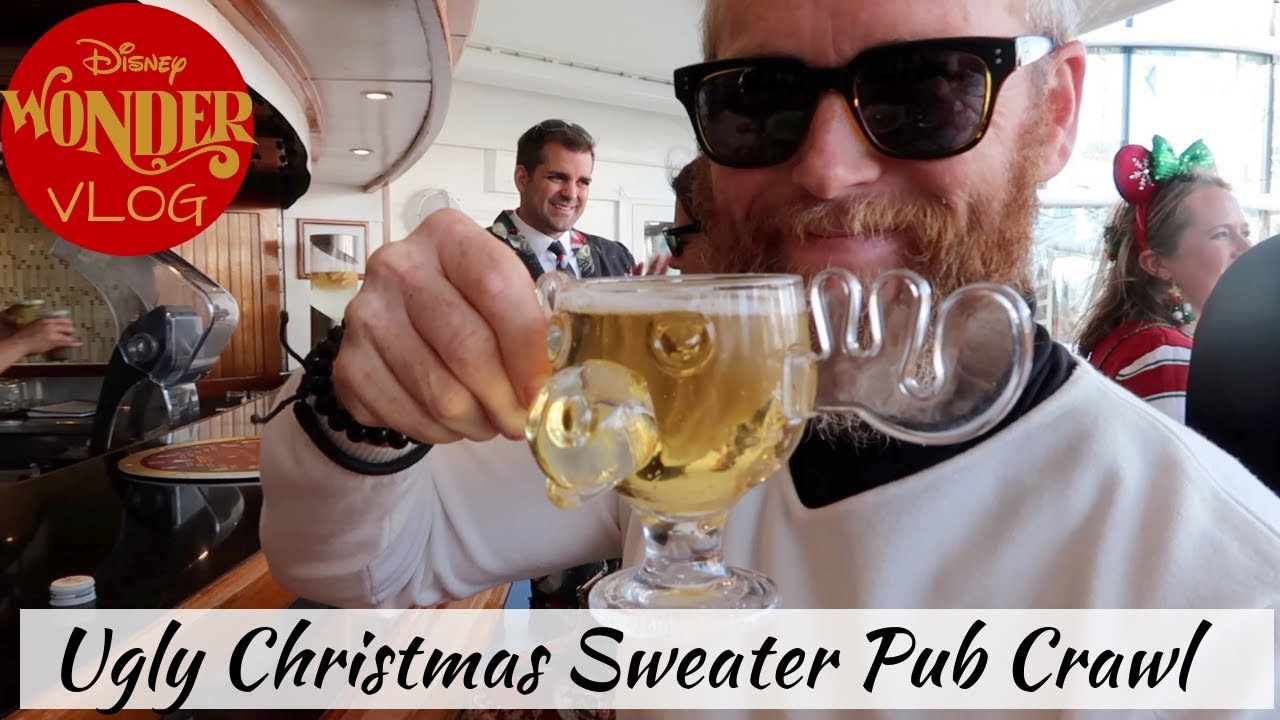Disney Wonder | Ugly Christmas Sweater Pub Crawl | Cruise Vlog