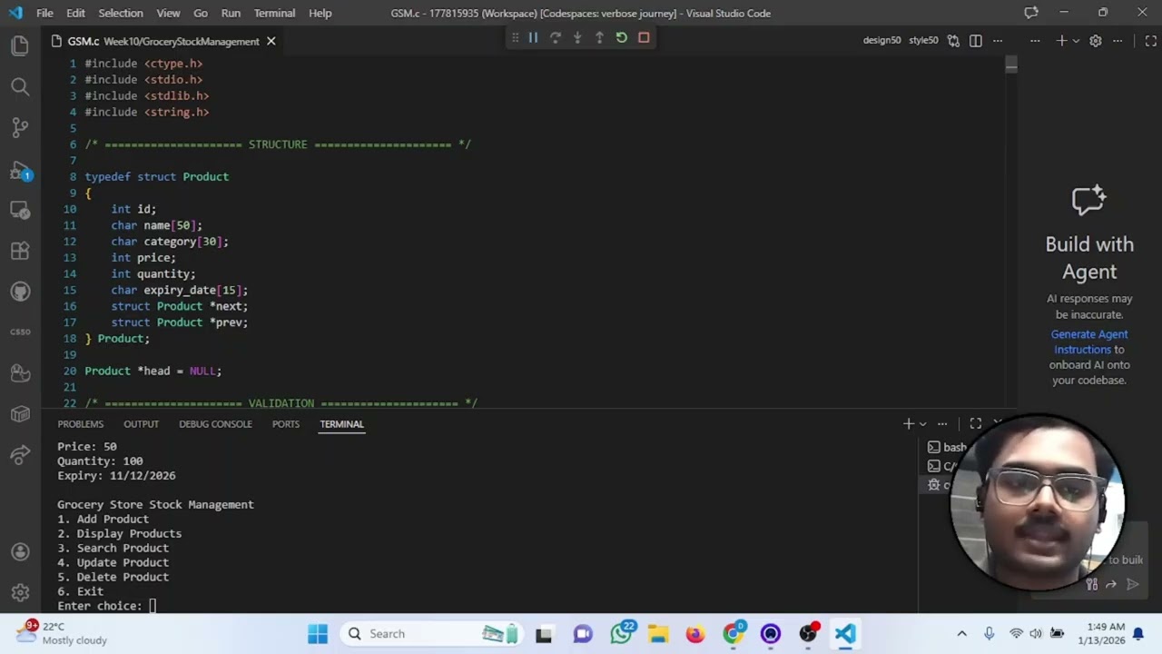 CS50 Final Project: Grocery Stock Management System