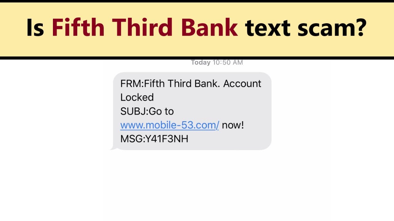Fifth Third Bank text scam or real notice about locking your account