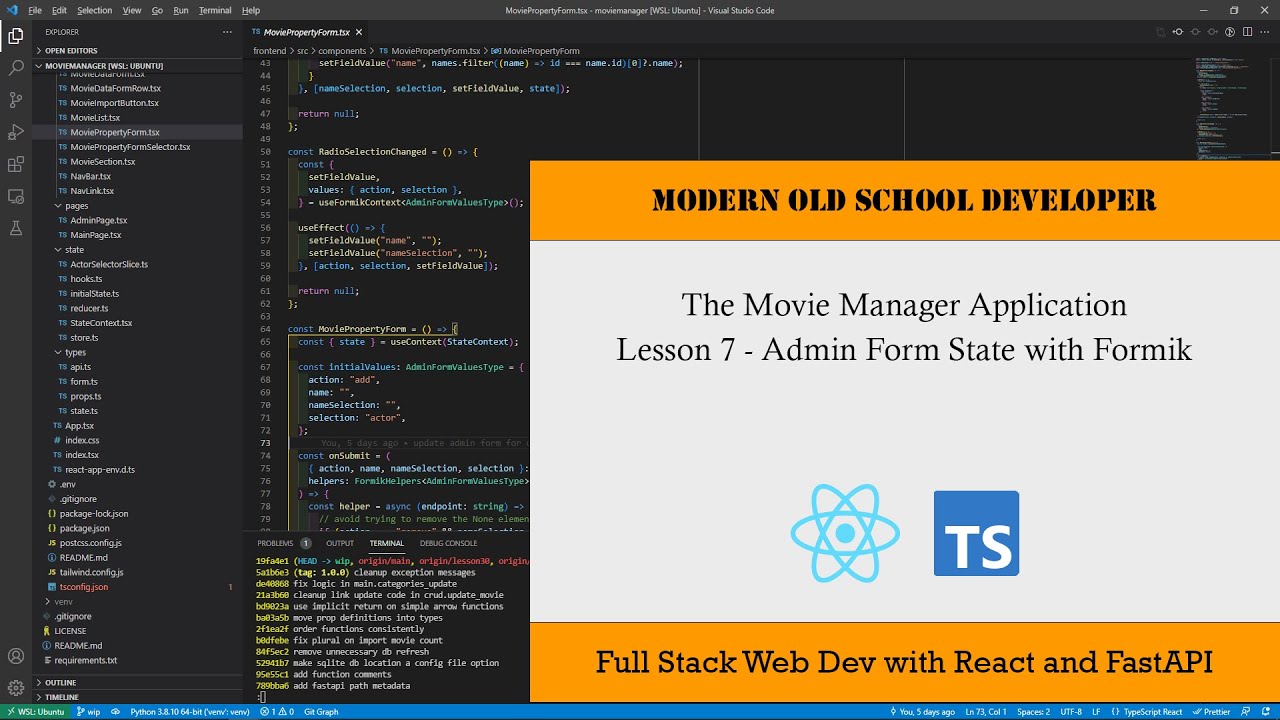 Movie Manager App - Full Stack Web Development 07 - Admin Form State ...