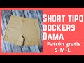 Short para dama tipo dockers - Patrón , escalado, corte y confección paso  a paso.