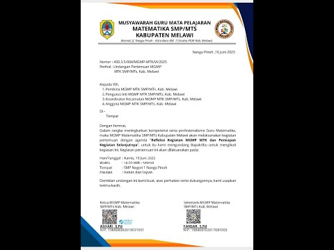 Musyawarah Guru Mata Pelajaran Matematika SMP/MTS Kabupaten Melawi