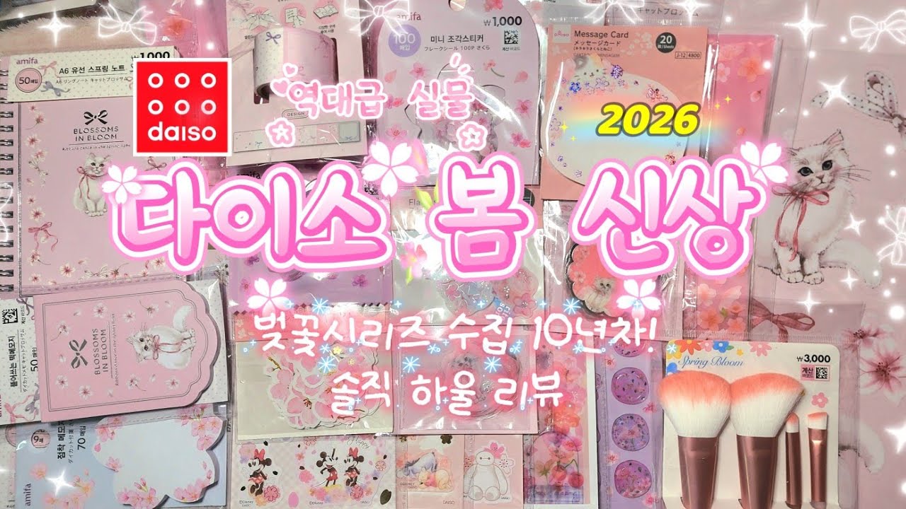 다이소 2026 벚꽃 신상🌸 과연 실물은?✨ 10년차 수집러 솔직 하울‼️ (아미파 키티블로썸 | 디즈니)