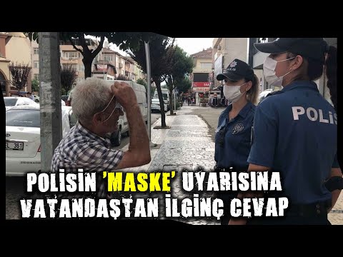 Denetimde Yağmuru Bahane Ederek Maskeyi Çenesine Taktı