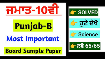 Pseb 10th Punjabi B Paper 2025 | Final 2025 | 10th class punjabi b Final paper 2025 | Solved #pseb