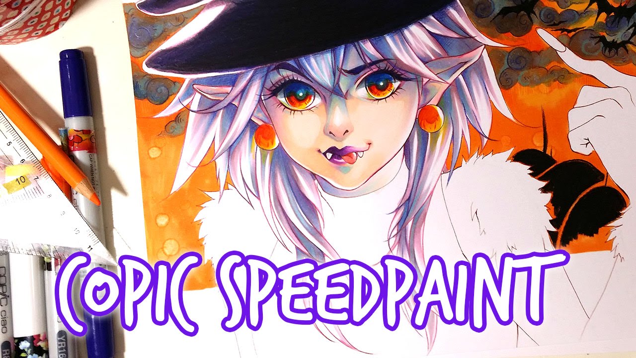 COPIC Speedpaint: Halloween ★ Part [1] - YouTube