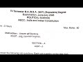 IV Semester B.A./Β.Β.Α. (NEP) (Repeaters) DegreeExam June/July 2026 India and Indian Constitution