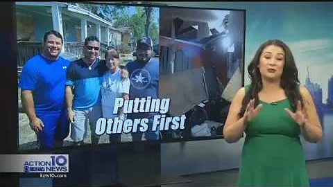 Volunteers help rebuild storm victim's home