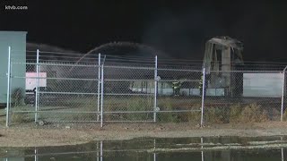 Crews tackle outbuilding fire in Caldwell