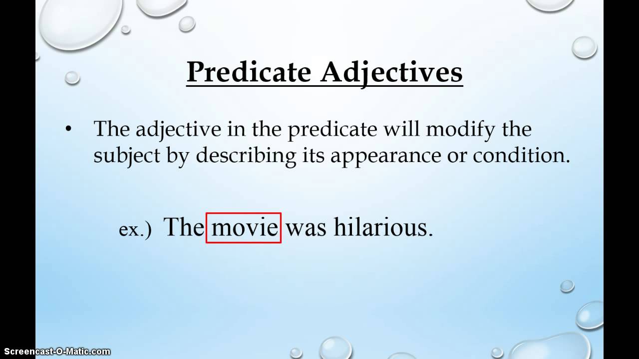 Predicate Adjectives Predicate Nominatives YouTube