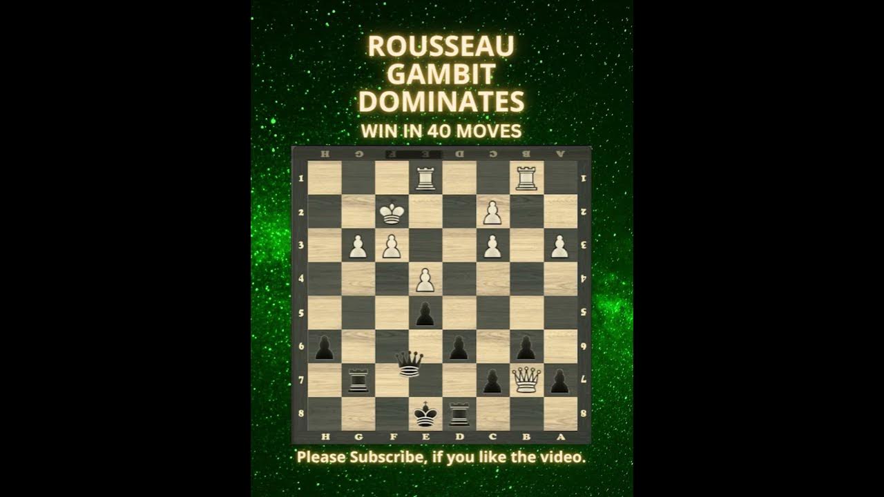 Rousseau Gambit Dominates Chess Openings Chess Tricks Chess Game