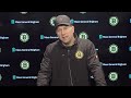 Trent Frederic and Joe Sacco speak to the media ahead of the Bruins upcoming three game road trip