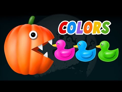 Pumpkin Pac man and Funny Halloween Ducks for children | Kids Colors TV