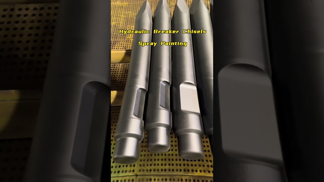 Hydraulic breaker chisels spray painting 