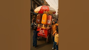 Trying to act normal in front of life-sized ice creams.  #ad #klingai #icecream #orangeicecream