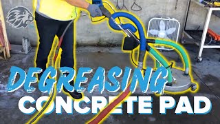 Vacuuming surface cleaner pressure washing and degreasing concrete pad screenshot 4