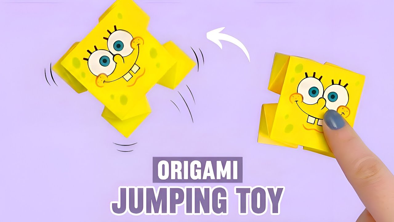 Origami jumping paper fidget toy✨|No scissors without sci|Fun and easy origami|