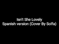 Isn T She Lovely Spanish Version Cover By Solfa