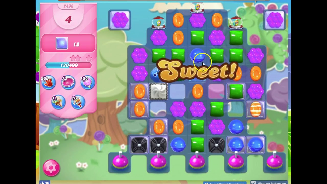 Candy Crush Level 2493 Audio Talkthrough, 2 Stars 0 Boosters - YouTube