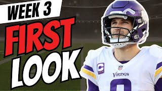 DRAFTKINGS NFL WEEK 3 FIRST LOOK LINEUP | NFL DFS PICKS