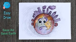 How to Draw Air Pollution for Easy Save Earth Poster