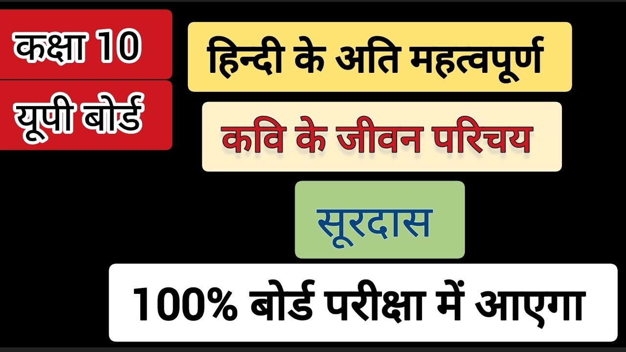 कक्षा 10 || अति महत्वपूर्ण जीवन परिचय || कवि सूरदास 