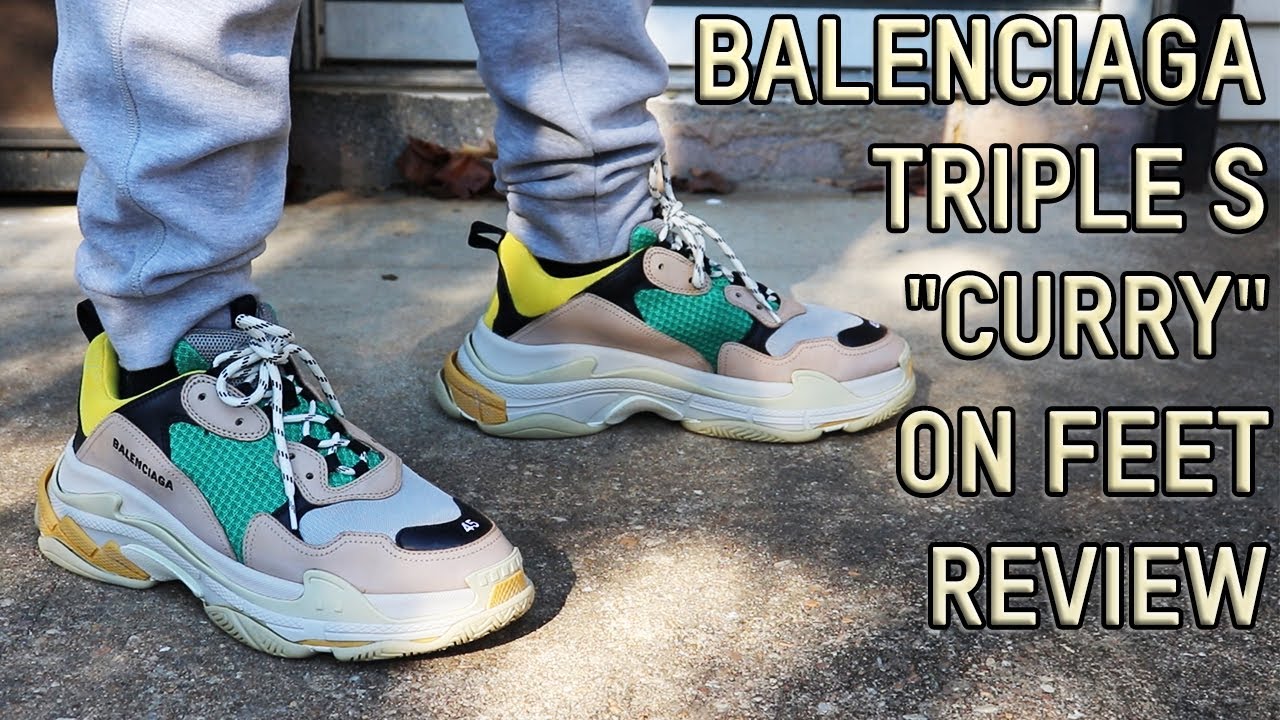 Balenciaga Triple S Beige 524039W2FW19700 Sneaker On foot Review Ft  halosneakers By Petey  YouTube