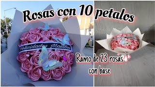 Rosas eternas con 10 pétalos 🌹 Ramo de 23 rosas en color mauve (rosa)