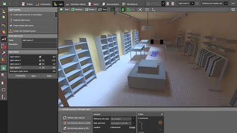 Creating light scenes for shops