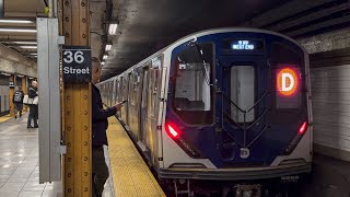NYC Subway: (D)(N) Express and (R) Local Trains @ 36th Street