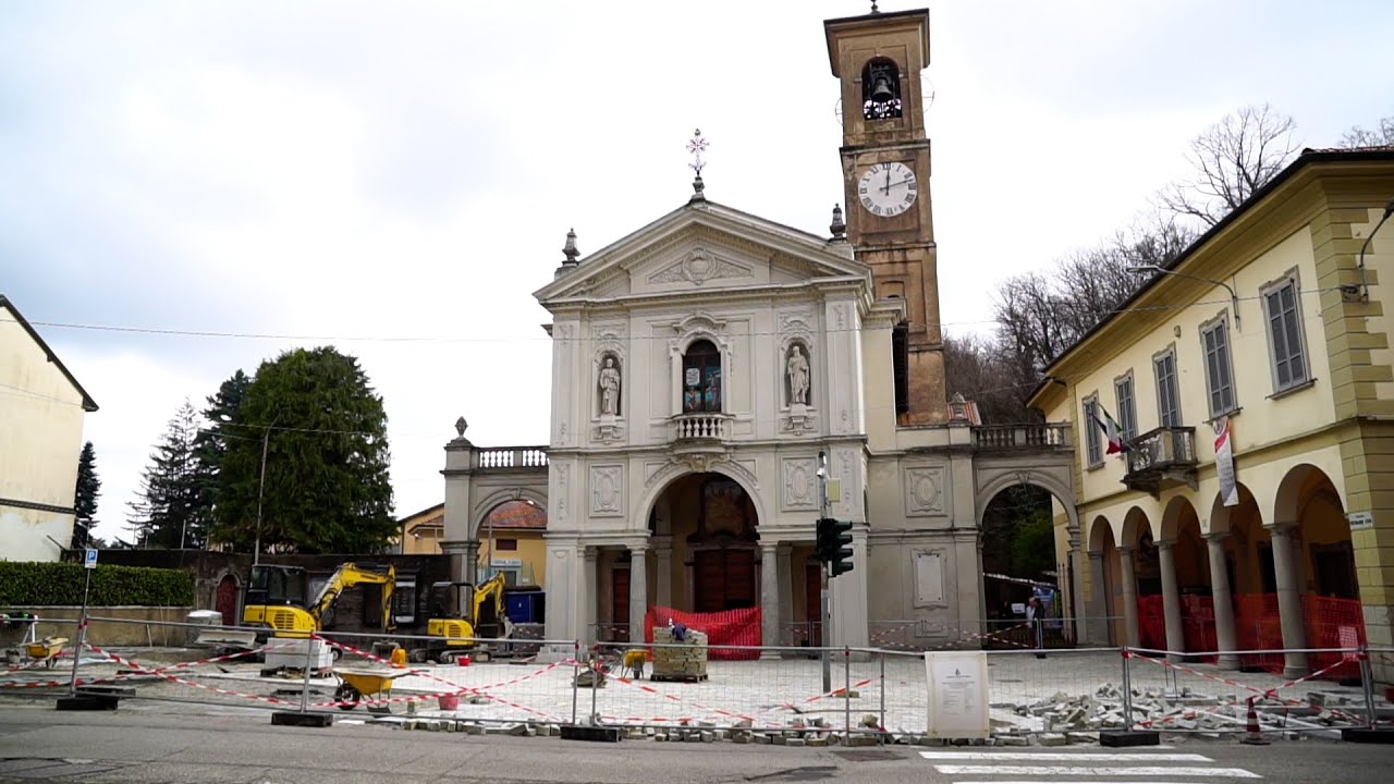 Avanza il cantiere della nuova piazza della chiesa di Induno Olona