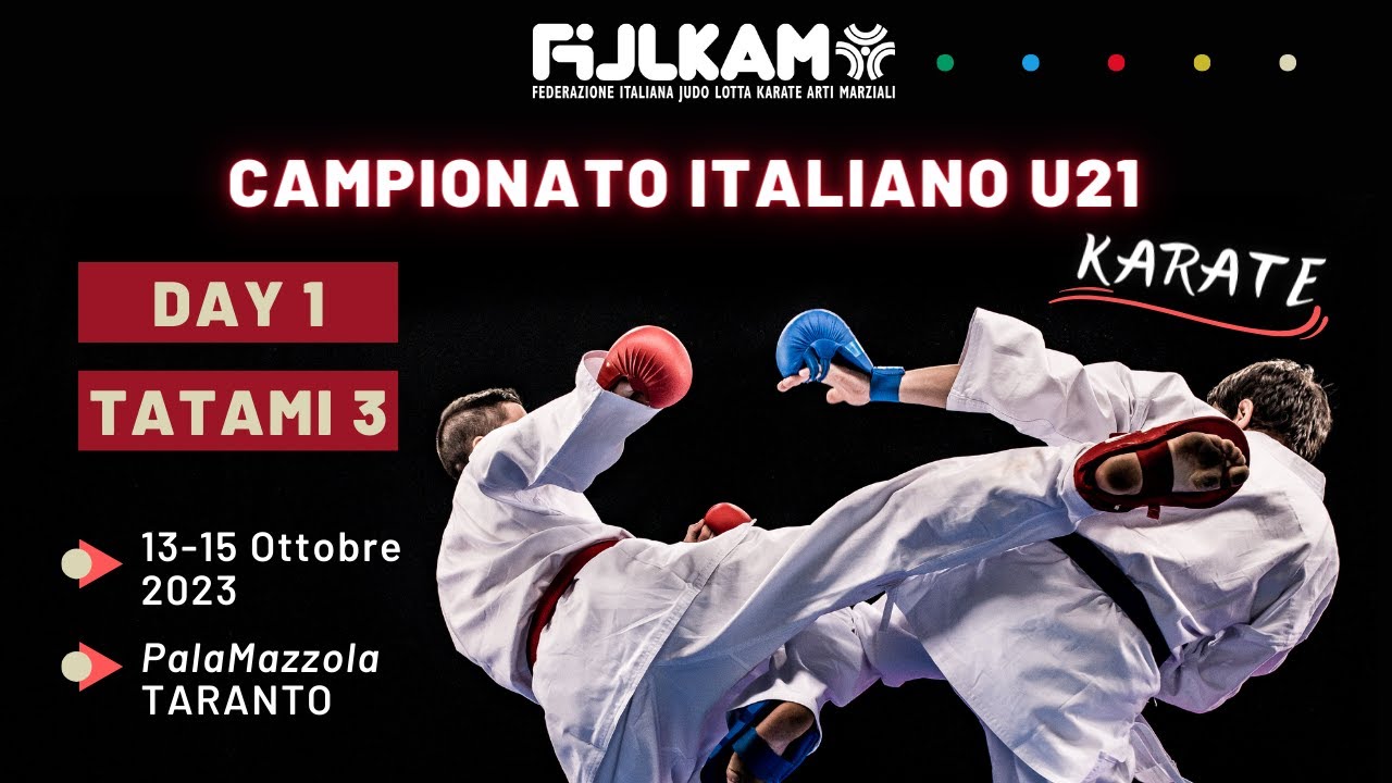 🥋 Karate Campionato Italiano U21 2023 Day1 Tatami3 YouTube
